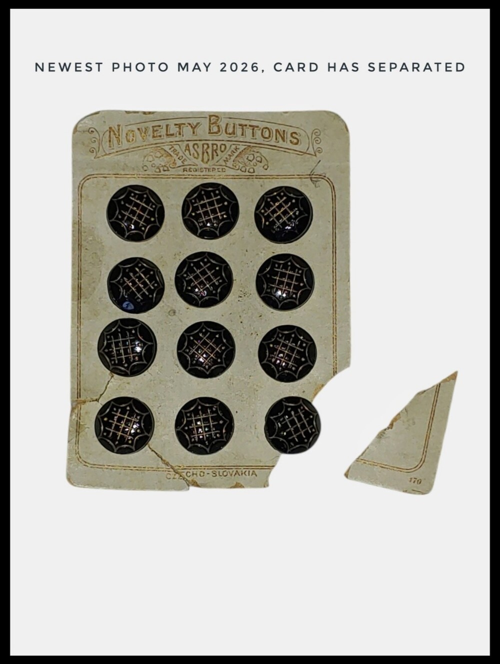 UPDATED -Hand Painted Vintage Czech Glass Buttons